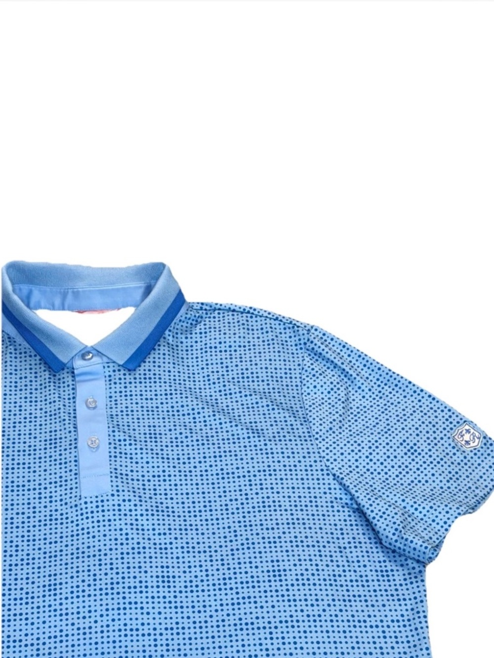 Redvanley Devine Golf Polo shirt Men’s Xl‎ Blue Polka Dot Print